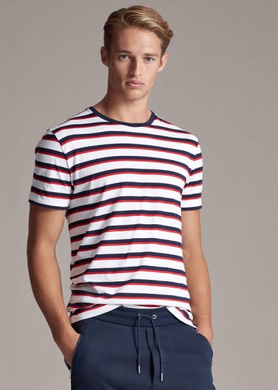 Men's Ralph Lauren Striped Lisle T Shirts | 834751APY